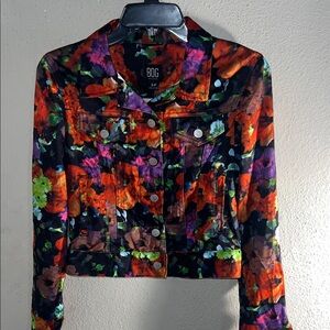 BDG Women's Colorful Floral Jean Jacket